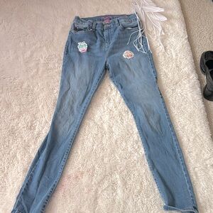 Cute back to school children place skinny jeans